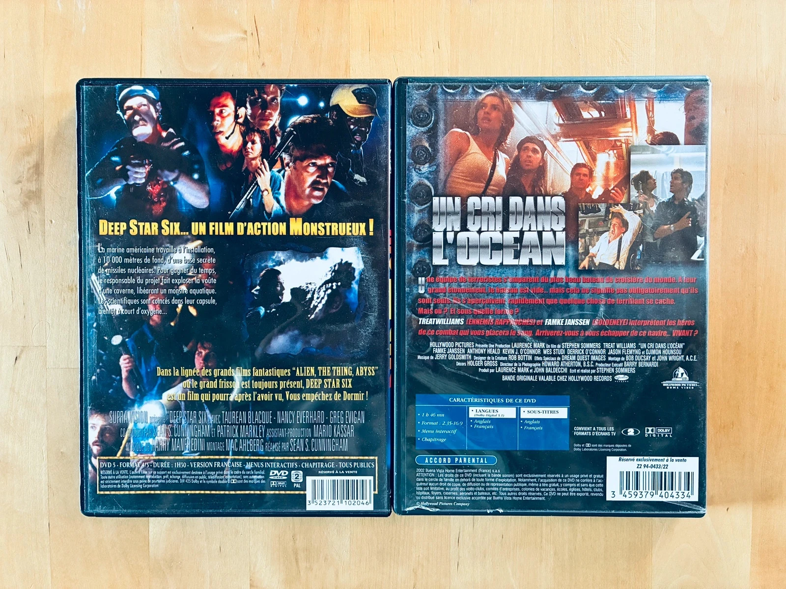 Lot 2 onderwater horror DVD's: Deep Star Six en A Cry in the Ocean. – photo 2